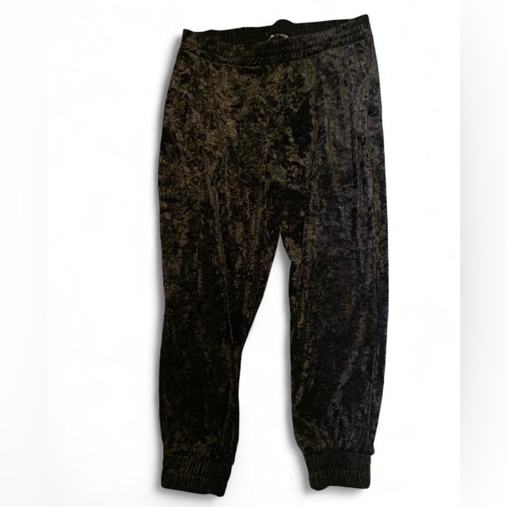 Zara black velvet joggers